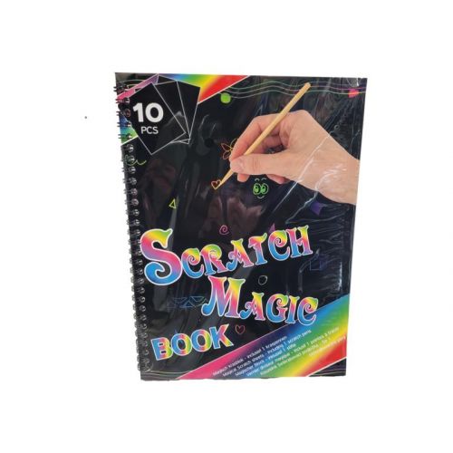 Magisk Color Scratch Bog med Pen -  A4 - 10 Sider 
