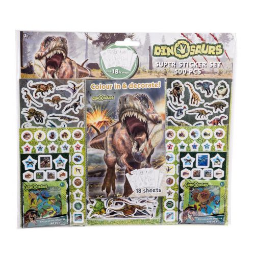 Artkids Dino Mega Sticker sæt - 500 stk. og 18 sider
