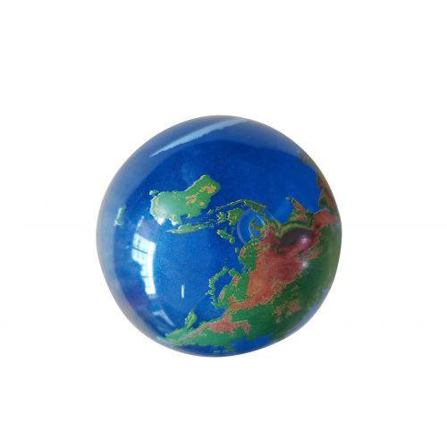 Verdenskort hoppebold m. vand Ø 7 cm