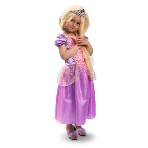4-Girlz Udklædning Eventyr prinsessekjole 4-7 år - Rapunzel