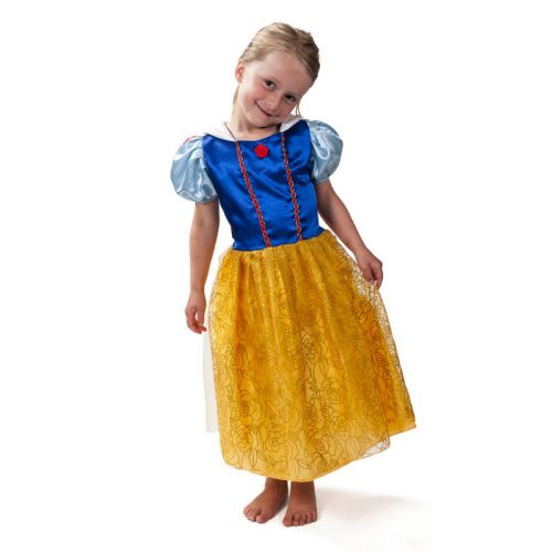 4-Girlz Udklædning Eventyr prinsessekjole 4-7 år - Snehvide