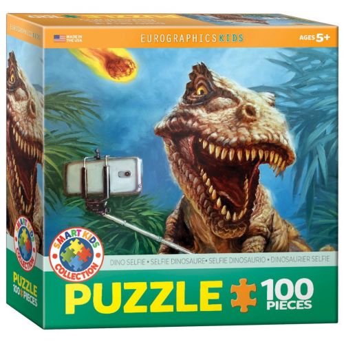 Dinosaur Selfie Puslespil m. 100 brikker