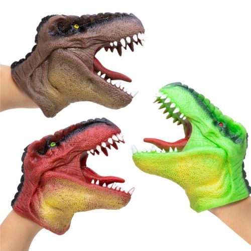 Dinosaur Hånddukke i Gummi - Assorterede