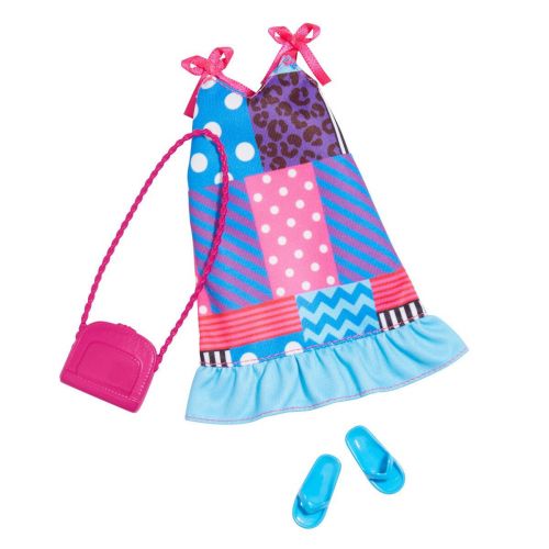 Barbie sej kjole med strop tilbehør sko og taske