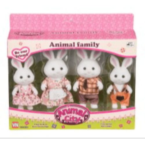 Animal City Familie med 4  kanin figurer