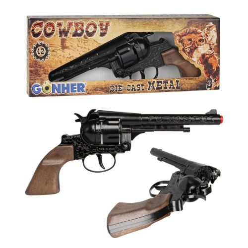 Gonher metal cowboy pistol 12 skuds - legetøjspistol