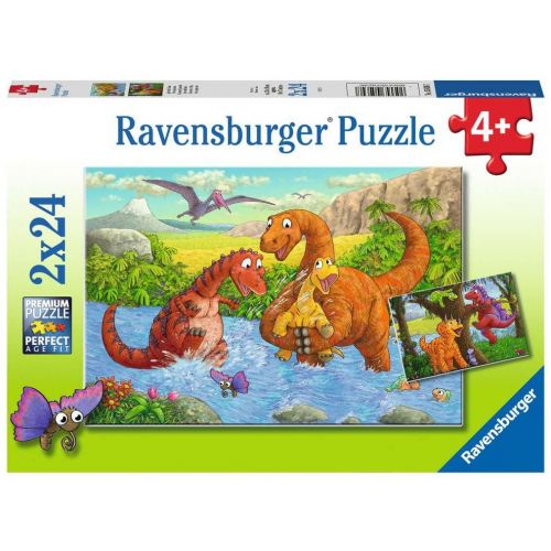 Dinosaurs at play Puslespil - 2 x 24 brikker - Ravensburger