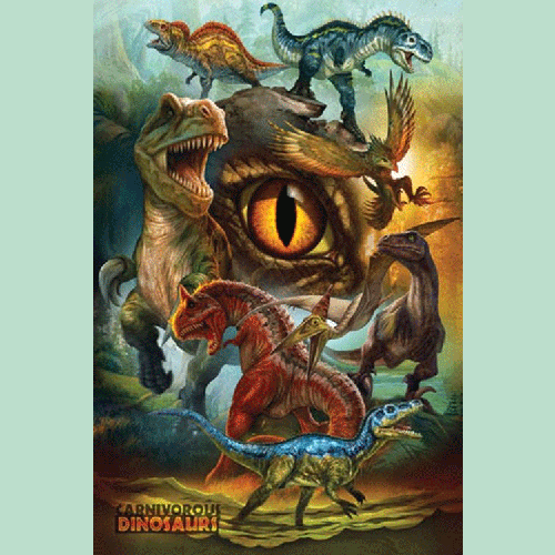Dinosaurs Carnivovous Plakat 62 x 90 cm