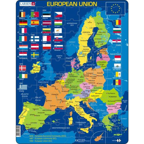 Larsen puslespil - EU Europa Engelsk - 70 brikker