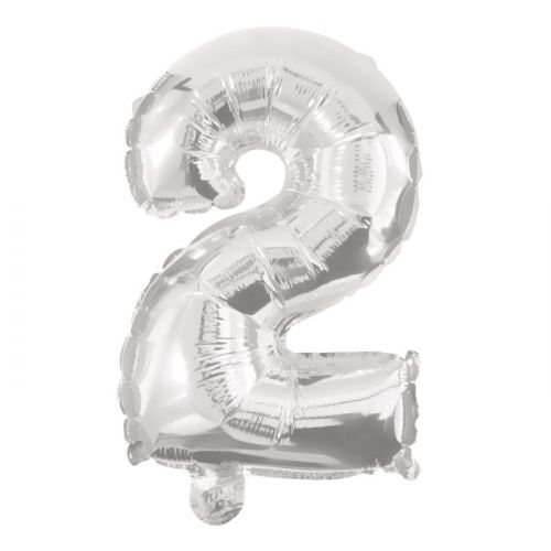 Folie Ballon sølv - nr. 2 - str. 31-33 cm
