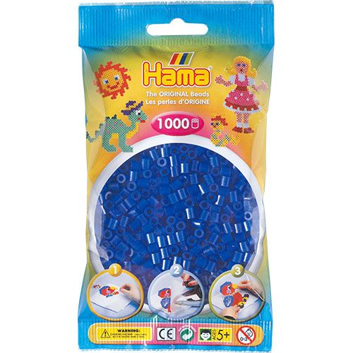 Hama perler - midi - 1000 stk - neon blå 36