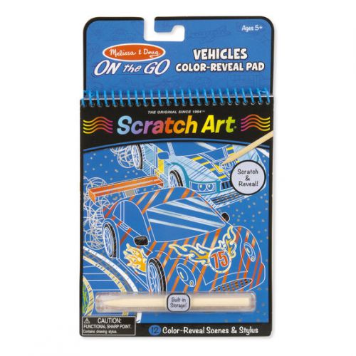 Melissa & Doug On-the-Go Scratch Art Sæt - Køretøjer