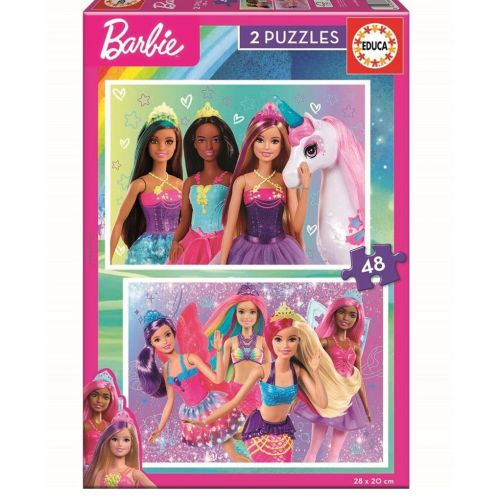 Educa 2-i-1 puslespil Barbie m. 2 x 48 brikker