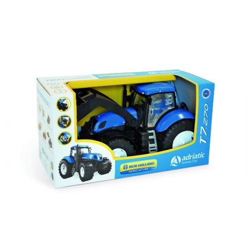 New Holland Traktor legetøj m. Gummihjul og Grab - 40 cm