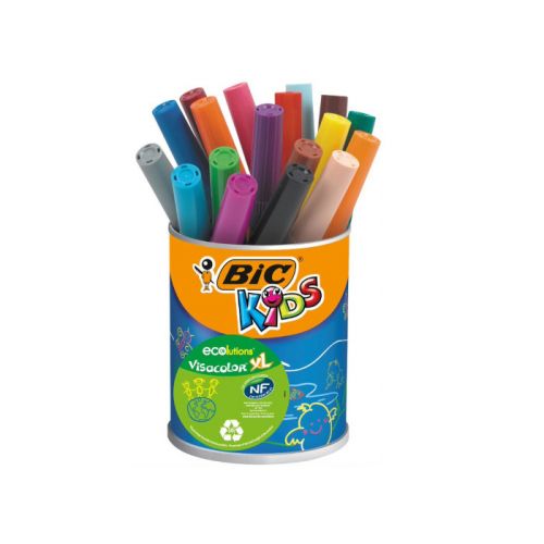 Bic Kids ecolutions Visacolor XL - bøtte med 18 farver